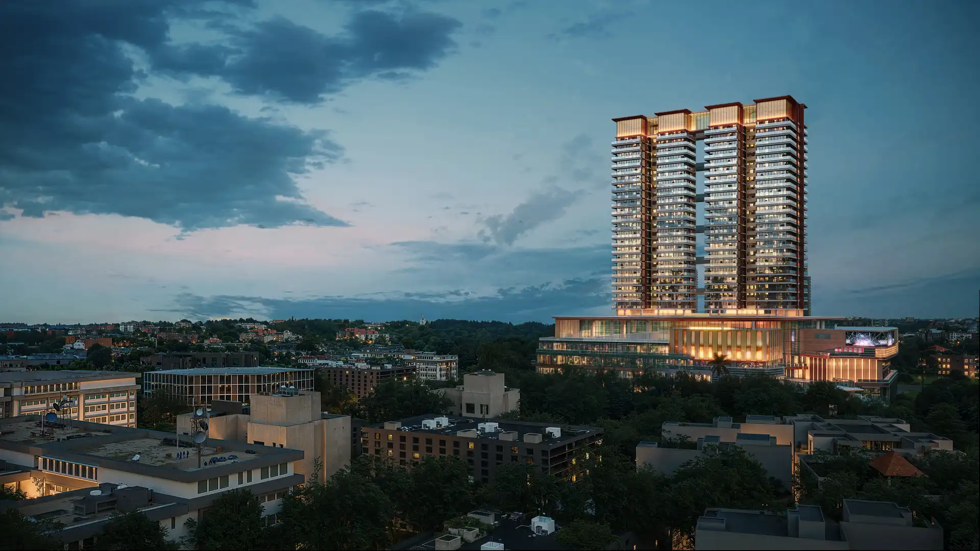 Aerial view of Sohna, Gurugram retail development